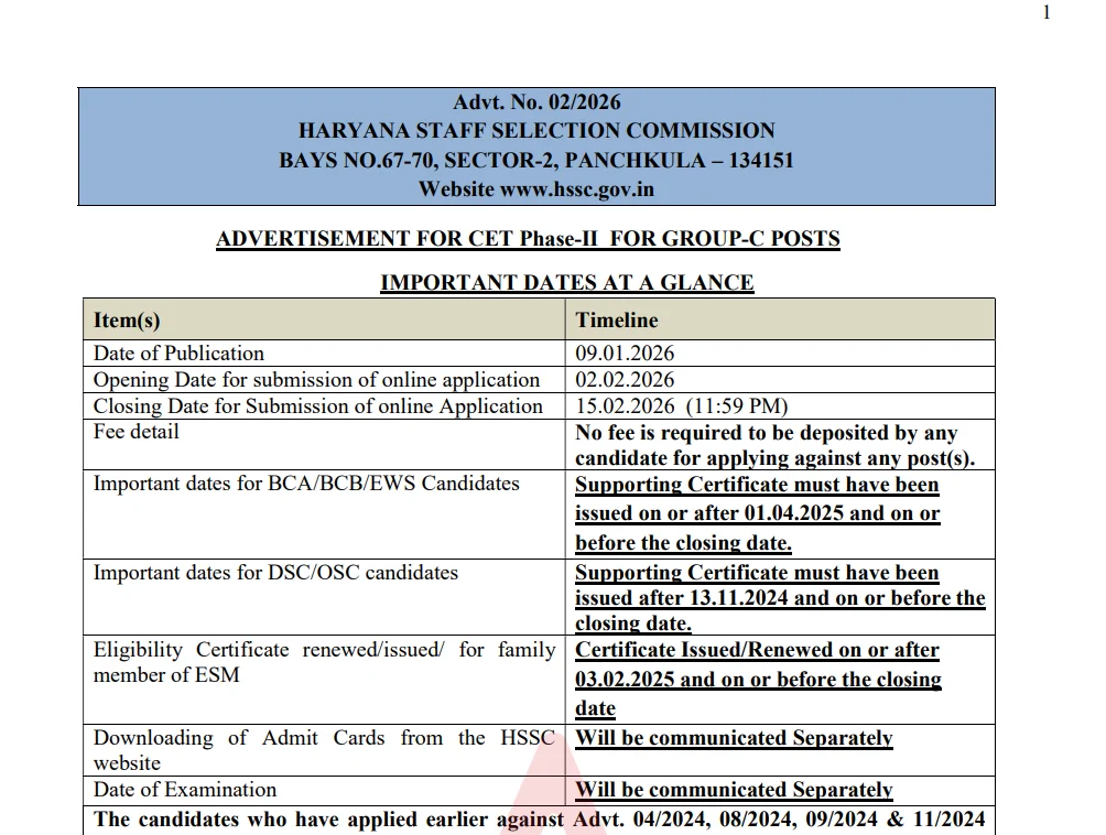 HSSC-Group-C-Mains-Exam-Notification-2026